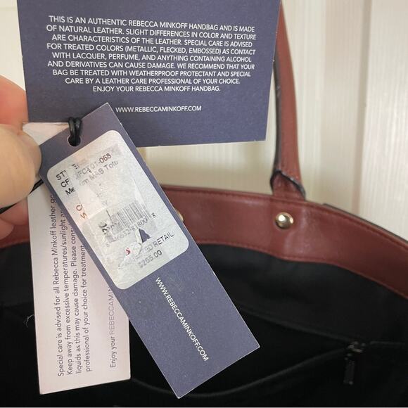 Rebecca Minkoff Whiskey MAB Double Handle Leather Tote - Picture 11 of 12